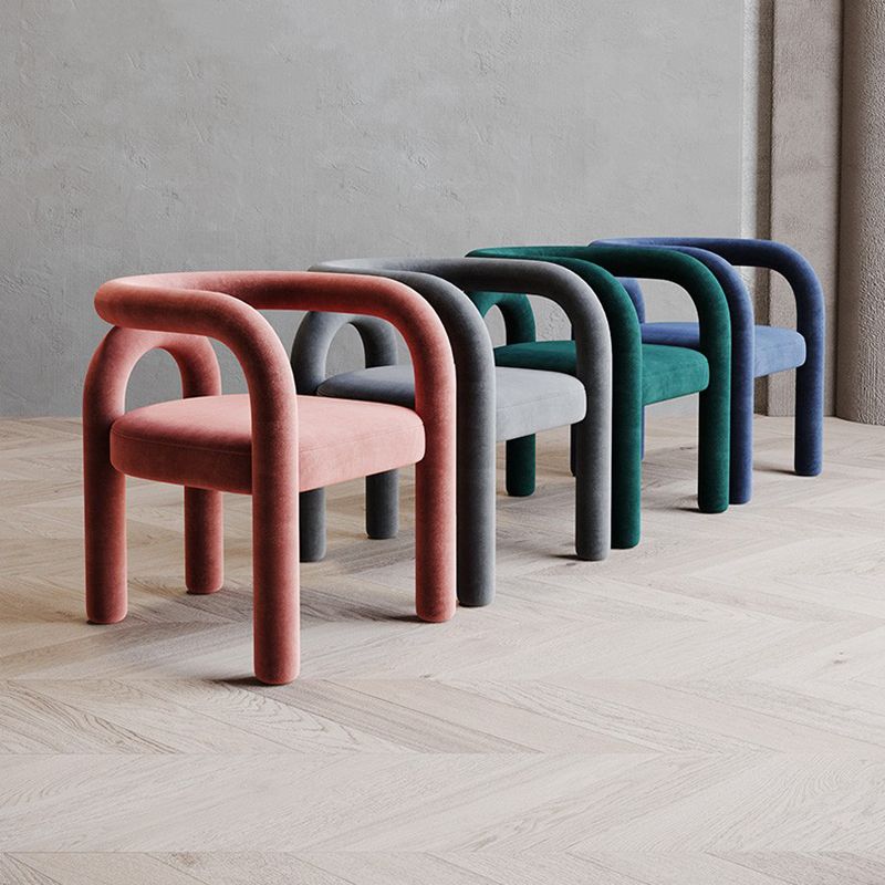 Contemporary Style Dining Chairs Velvet Open Back Arm Chair for Home Clearhalo 'Dining Chairs' 'Dining Tables & Seating' 'dining_chair' 'furn' 'furn_dining_chair' 'Furniture' 'Kitchen & Dining Furniture' 1200x1200_d56f0108-6bc6-41b7-9c95-12003acc756a