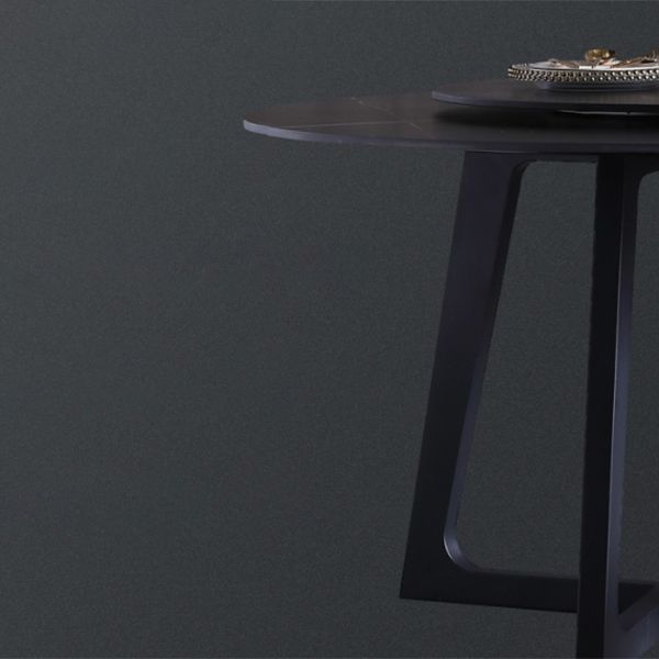 Metal and Stone Table Glam Style Simple Home Black Round Dining Table Clearhalo 'Dining Tables & Seating' 'Dining Tables' 'dining_table' 'furn' 'furn_dining_table' 'Furniture' 'Kitchen & Dining Furniture' 1200x1200_d56fae8d-1475-4ce5-bff2-79c13f33d7d2