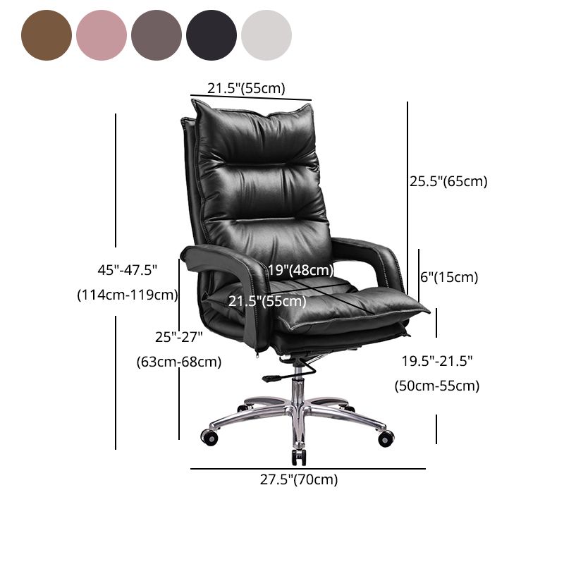 Silver Metal Modern Conference Chair with High Back Leather Conference Chair Clearhalo 'furn' 'furn_office_chair' 'Furniture' 'furniture_office_chair' 'Office Chairs' 'Office Furniture' 'office_chair' 1200x1200_d56fd9ec-e886-4c03-bb50-e7128496a0d0