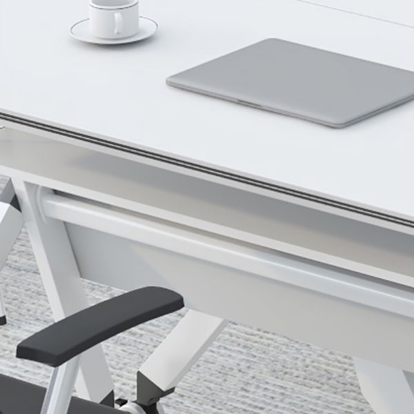 Manufactured Wood Rectangle Folding Desk Contemporary Office Desk with Wheels Clearhalo 'furn' 'furn_office_desk' 'Furniture' 'Office Desks' 'Office Furniture' 'office_desk' 1200x1200_d56fec93-d004-4743-8ab7-ea2d0d417d16