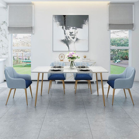 Glam Style Sintered Stone Dining Set Rectangle 1/4/5/7 Pieces Dining Set Clearhalo 'Dining Room Sets' 'Dining Tables & Seating' 'dining_room_set' 'furn' 'furn_dining_room_set' 'Furniture' 'Kitchen & Dining Furniture' 1200x1200_d570220e-2d42-4625-9b46-d1749ba503e1