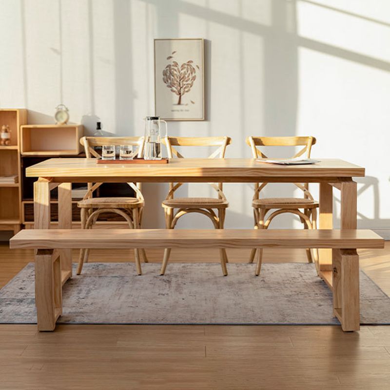 Pine Wood Dining Table in Nature Modern Table with Double Pedestal for Restaurant Clearhalo ' dining_table' 'Dining Tables & Seating' 'Dining Tables' 'furn' 'furn_dining_table' 'Furniture' 'furniture_dining_table' 'Kitchen & Dining Furniture' 'kitchen&dining_furn' 'kitchen' 'kitchen_dining_table' 1200x1200_d57258ad-a737-42b7-84ee-8d41e89deefa