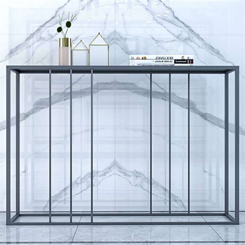Tavolo di divano console di ferro contemporaneo Rettangolo Black End Table per Hall