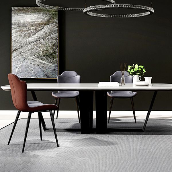 Faux Leder und Metall zeitgenössische Ess- und Akzentstühle