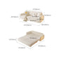 Divano per dormiente futon in lana bianca glam con deposito in legno massiccio