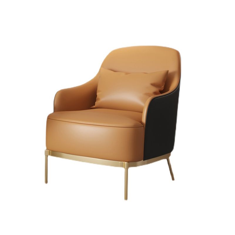 Transitional Sewn Pillow Back 4 Legs Chair Upholstered Recessed Arms Chair Clearhalo 'Accent Chairs' 'accent_chairs' 'Chairs & Seating' 'furn' 'furn_accent_chairs' 'Furniture' 'Living Room Furniture' 1200x1200_d574c99f-1c3e-4e4d-83ae-c30d67565577