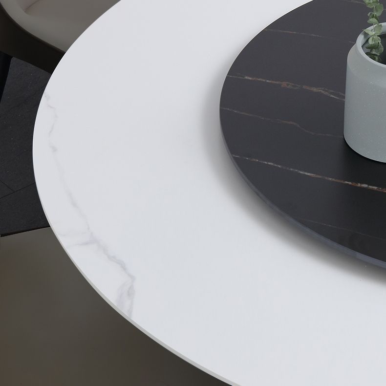 Modern 1/3/4/5/7 Pieces Dinette Set with White Sintered Stone Top Round Dining Table Set Clearhalo 'Dining Room Sets' 'Dining Tables & Seating' 'dining_room_set' 'furn' 'furn_dining_room_set' 'Furniture' 'furniture_dining_room_set' 'Kitchen & Dining Furniture' 1200x1200_d57530e5-3678-49c6-b09b-0461e12afb20