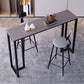 Contemporary Rectangle Bar Dining Table Stone Top and Iron Base  Bar Table