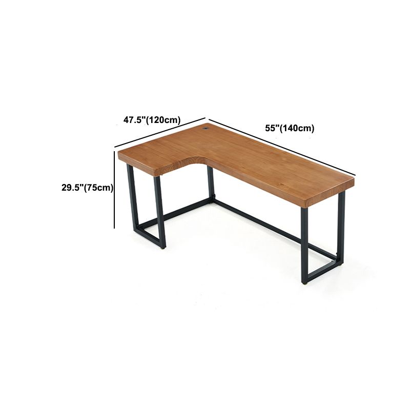 L-Shape Office Table Industrial Writing Desk with H-Shape Base Clearhalo 'furn' 'furn_office_desk' 'Furniture' 'Office Desks' 'Office Furniture' 'office_desk' 1200x1200_d576be61-2db5-4278-9000-948e32cf1db3