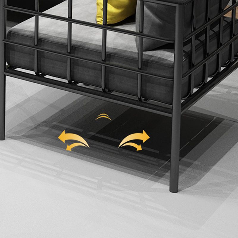 Contemporary Metal Square Arm Sofa Fabric Cushions Sofa for Living Room Clearhalo 'furn' 'furn_sofas' 'Furniture' 'Living Room Furniture' 'Sofa' 'sofas' 1200x1200_d578e9aa-b49b-4740-9aec-2802e5b7a5e1