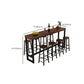 Contemporary Solid Wood Bar Dining Table Rectangle Bar Table in Brown