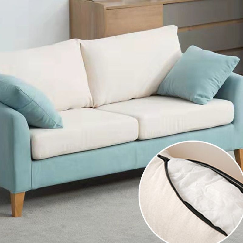 Loose Back Square Arm Sofa Nordic 24.4" D Slipcovered Loveseat Clearhalo 'furn' 'furn_sofas' 'Furniture' 'furniture_sofas' 'kitchen' 'kitchen_sofas' 'Living Room Furniture' 'Sofa' 'sofas' 1200x1200_d57b0245-4487-4346-9403-2a3a1bf71ae0