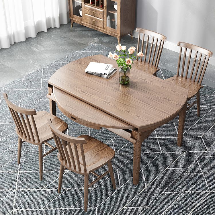 Modern Brown Dining Table Round Solid Wood Dining Table with 4 Legs for Home Clearhalo ' dining_table' 'Dining Tables & Seating' 'Dining Tables' 'furn' 'furn_dining_table' 'Furniture' 'furniture_dining_table' 'Kitchen & Dining Furniture' 'kitchen&dining_furn' 'kitchen' 'kitchen_dining_table' 1200x1200_d57b41d8-ecb2-4a57-936d-2cb7d6a7ad84