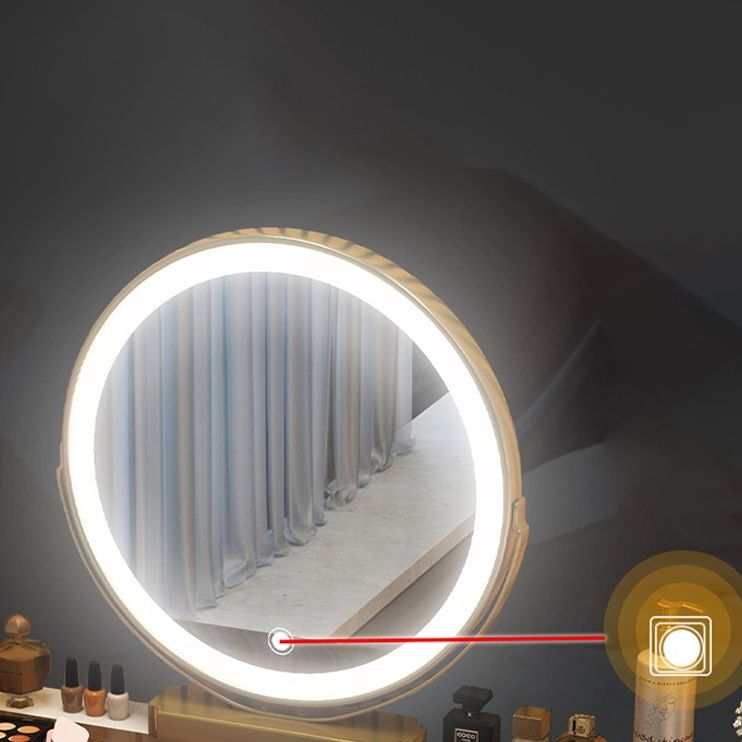 Leuchteter Spiegel Make-up Eitelkeit luxuriöser Schminktischhocker Set