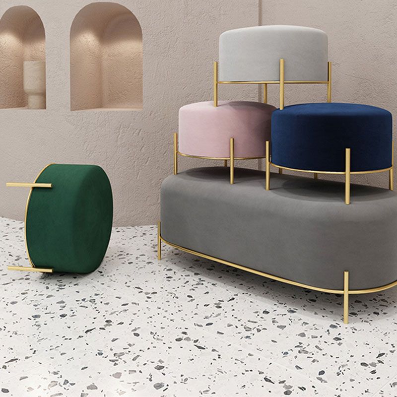 Solid Color Round Ottoman Mildew Resistant Velvet Upholstered Ottoman Clearhalo 'furn' 'furn_ottomans_poufs' 'Furniture' 'Living Room Furniture' 'Ottomans & Poufs' 'ottomans_poufs' 1200x1200_d57dd06a-ce3a-40dd-8a62-52857f46896a