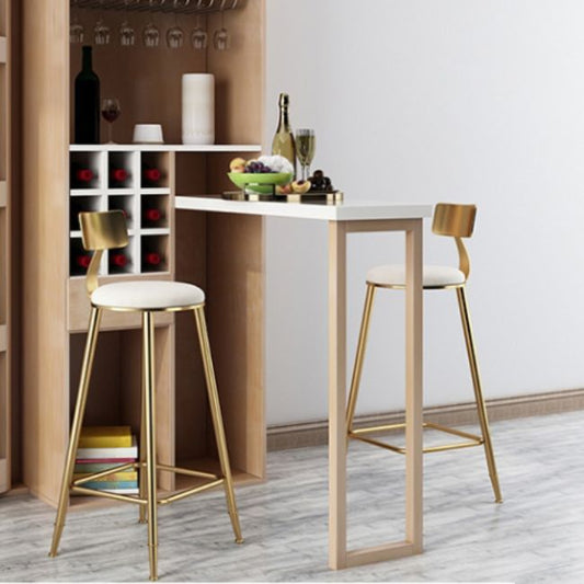 Glamlose armlose Rückenlehne Counterhocker Steel Cafe Stuhl mit Kissen und Pedal