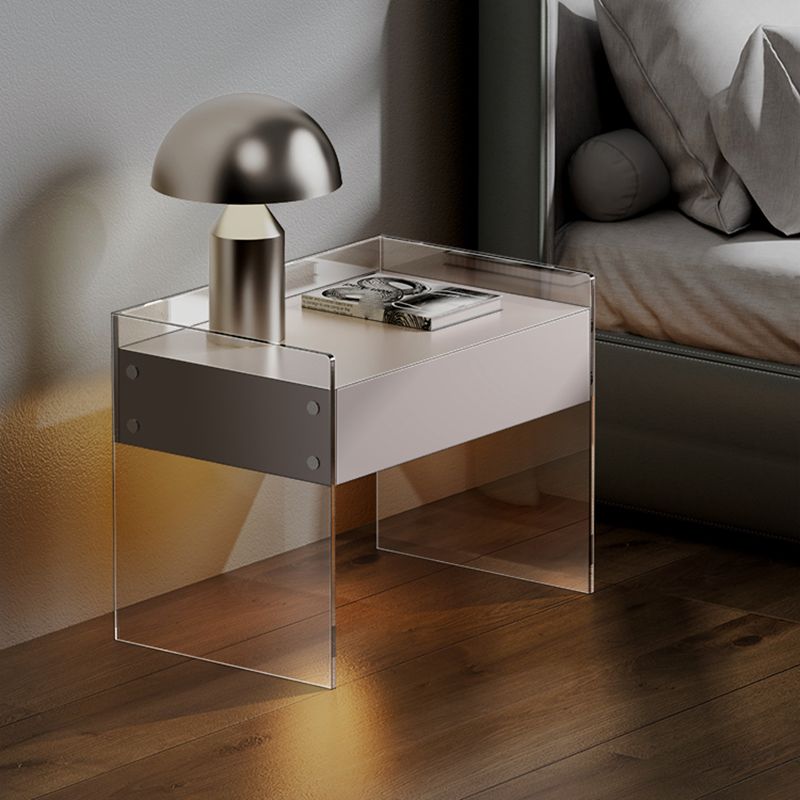 Nachttisch 20 "groß 16 'breites Bett Nachttisch in Weiß mit Beinen