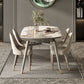 Extendable Sintered Stone Dining Table with Upholstered Chairs Set for Kitchen