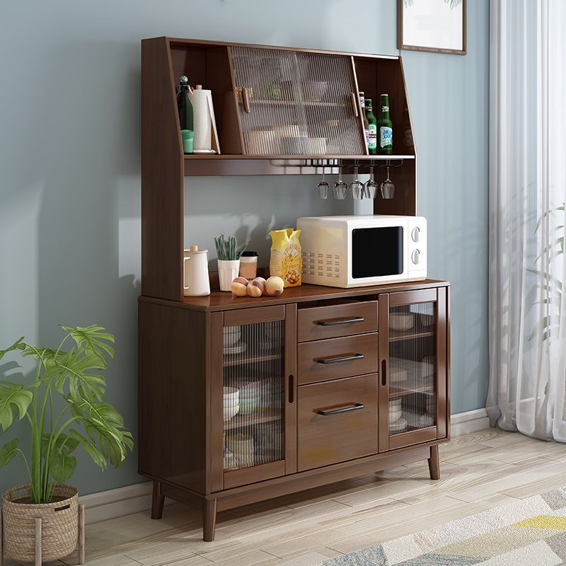 Contemporary Sideboard Buffet Rubberwood Solid Wood Dining Server Clearhalo 'buffet_sideboard' 'Buffets & Sideboards' 'furn' 'furn_buffet_sideboard' 'Furniture' 'Kitchen & Dining Furniture' 1200x1200_d5843a18-2383-4eee-9367-cfb0b48a2802