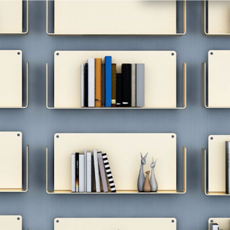 1 Shelf Closed Back Bookshelf Glam Metal Floating Horizontal Bookcase Clearhalo 'Bookcases' 'furn' 'furn_bookcases' 'Furniture' 'Office Furniture' 1200x1200_d5858099-2c2b-4038-b775-bb9f6dd83fb6
