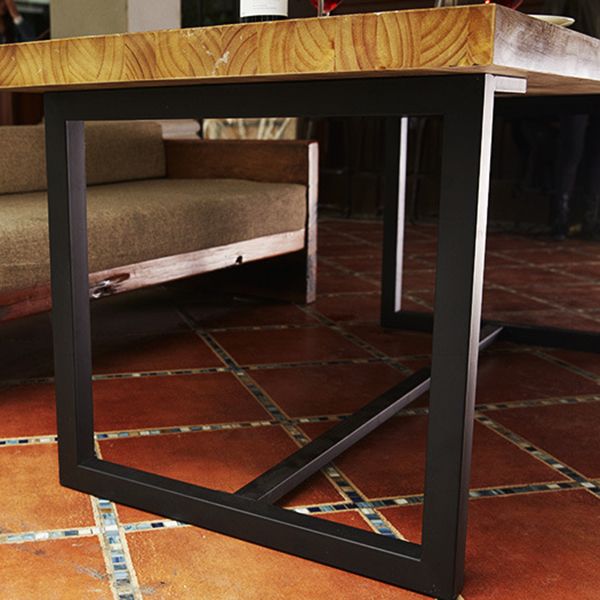 Industrial Dining Site Table Solid Wood Dining Room Furniture with Trestle Base Clearhalo ' dining_table' 'Dining Tables & Seating' 'Dining Tables' 'furn' 'furn_dining_table' 'Furniture' 'furniture_dining_table' 'Kitchen & Dining Furniture' 'kitchen&dining_furn' 'kitchen' 'kitchen_dining_table' 1200x1200_d585e8b7-e4aa-4fd4-99f7-7be99820ff05