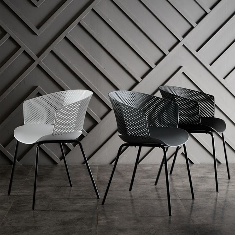 Contemporary Style Plastic Dining Armless Chair Open Back Dining Side Chair for Home Clearhalo ' kitchen&dining_furn' 'Dining Chairs' 'Dining Tables & Seating' 'dining_chair' 'furn' 'furn_dining_chair' 'Furniture' 'furniture_dining_chair' 'Kitchen & Dining Furniture' 'kitchen' 1200x1200_d5864e99-7aee-411f-a209-637a498b68ff