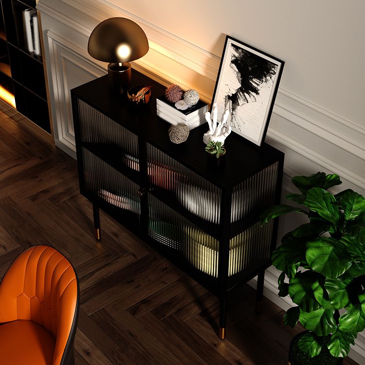 Glazen deuren zwarte dressoir kast glam style 35.4 "h buffettafel