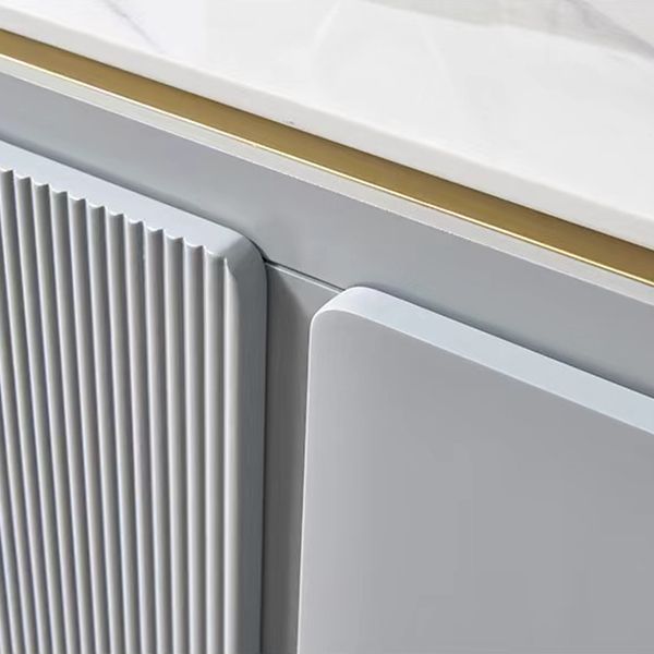 Glam Side Board Faux Marble Sideboard Table with Doors for Dining Room Clearhalo 'buffet_sideboard' 'Buffets & Sideboards' 'furn' 'furn_buffet_sideboard' 'Furniture' 'Kitchen & Dining Furniture' 1200x1200_d586ff8f-9c7e-4fcb-8343-7521a928d730