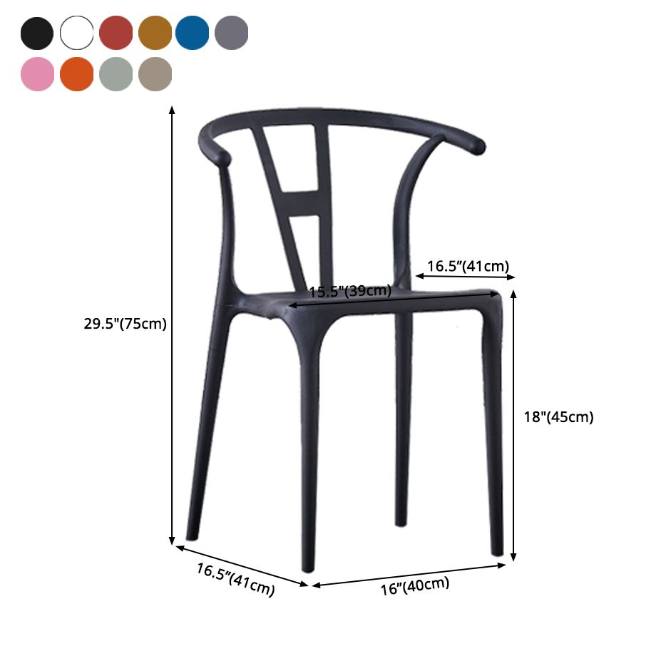 Scandinavian Plastic Armless Dining Chairs Stackable Dining Side Chair (Set of 4) Clearhalo ' kitchen&dining_furn' 'Dining Chairs' 'Dining Tables & Seating' 'dining_chair' 'furn' 'furn_dining_chair' 'Furniture' 'furniture_dining_chair' 'Kitchen & Dining Furniture' 'kitchen' 1200x1200_d587f44b-d4aa-4462-aef3-24c96646df71