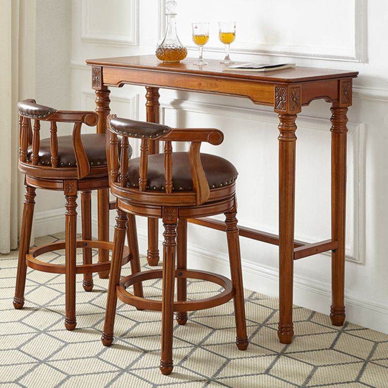 Modern Style Bar Table 1/3 Pieces Brown Colour Solid Wood Counter Table Clearhalo 'Bar Furniture' 'furn' 'furn_home_bar_bar_sets' 'Furniture' 'Home Bars & Bar Sets' 'home_bar_bar_sets' 'Kitchen & Dining Furniture' 1200x1200_d588924e-4e30-45da-b63f-8d96257530a3