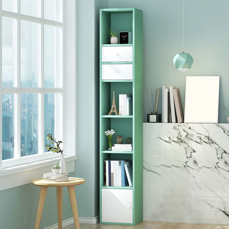 Wooden Bookcase Modern Style Home Living Room Corner Bookshelf