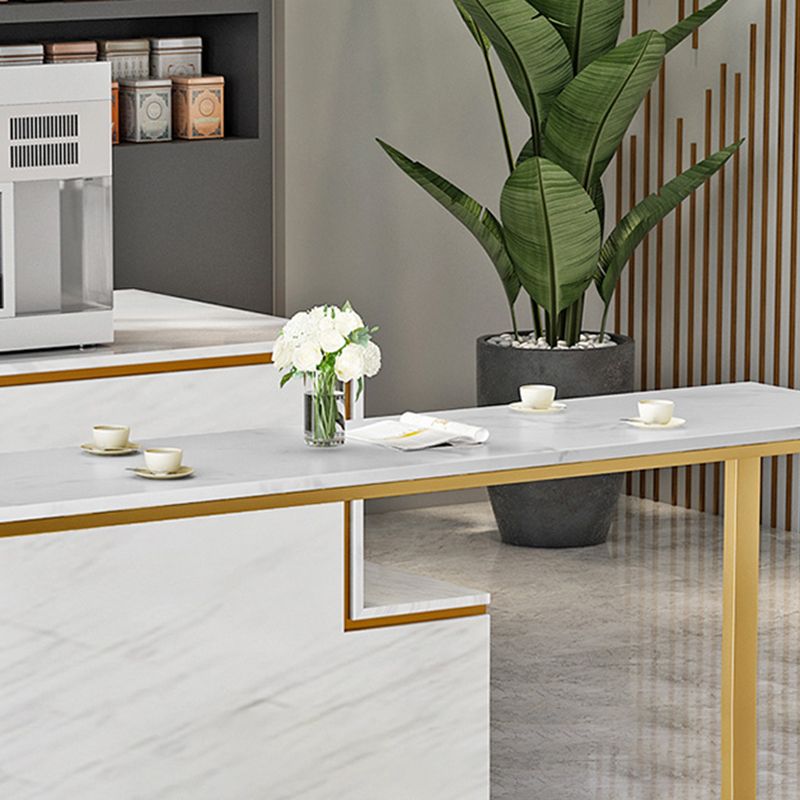 Modern Faux Marble Top Pub Table Set 1/3/5 Pieces White Bar Set with Upholstered Stools Clearhalo 'Bar Furniture' 'furn' 'furn_home_bar_bar_sets' 'Furniture' 'Home Bars & Bar Sets' 'home_bar_bar_sets' 'Kitchen & Dining Furniture' 1200x1200_d58a1a0a-5d3a-4aa3-91d3-315370fa6fd3