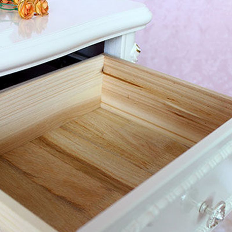 Cassettiera verticale in legno per camera da letto tradizionale, colore bianco con cassetti