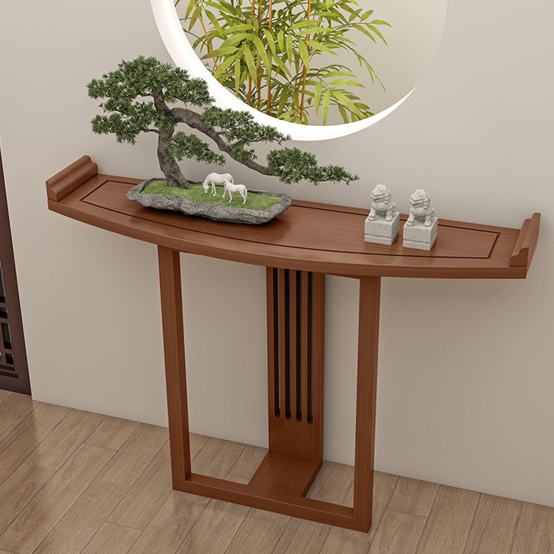 Tabella della console contemporanea a forma di forma libera da divano di divano console in legno nero/marrone