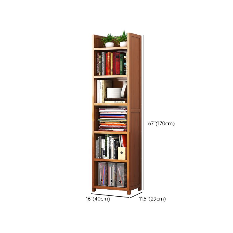 Closed Back Bamboo Bookshelf Contemporary Vertical Bookcase for Home Clearhalo 'Bookcases' 'furn' 'furn_bookcases' 'Furniture' 'Office Furniture' 1200x1200_d58d397d-df70-4d1f-8c11-4a0a6de39668