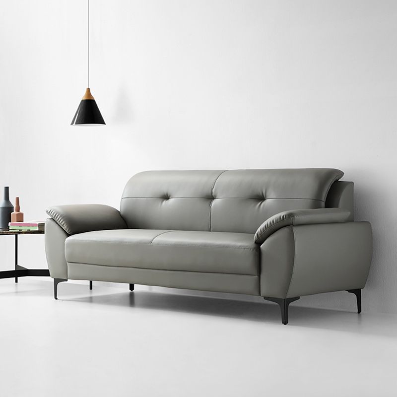 Glam Gray Tufted Split-Back Stationary Stain Resistant Standard Sofa Clearhalo 'furn' 'furn_sofas' 'Furniture' 'furniture_sofas' 'Living Room Furniture' 'Sofa' 'sofas' 1200x1200_d58e60ca-1860-48a5-9f88-d616ad030702