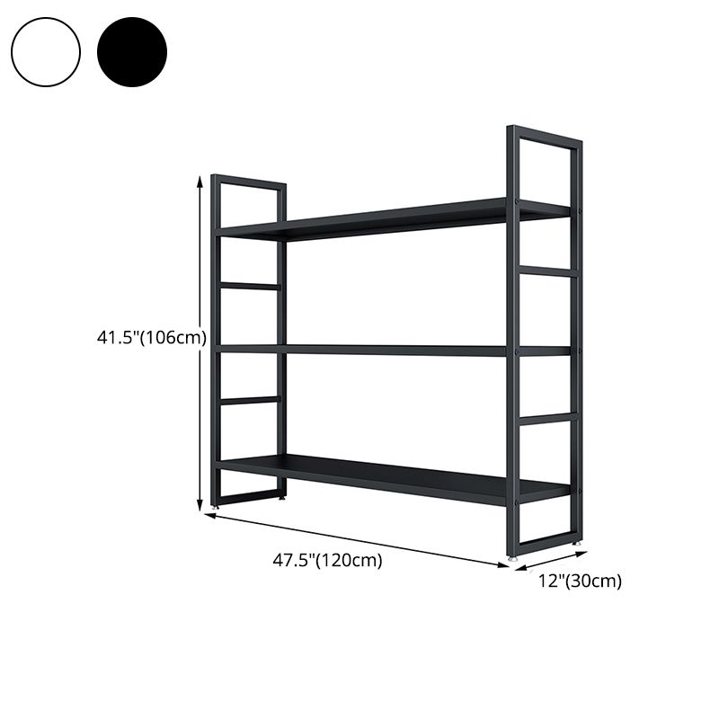 3/4/5-Shelf Iron Etagere Bookshelf Black and White Vertical Bookcase for Living Room Clearhalo 'Bookcases' 'furn' 'furn_bookcases' 'Furniture' 'furniture_bookcases' 'Office Furniture' 1200x1200_d58eac96-99a3-4731-8200-ec7e37f85c2b