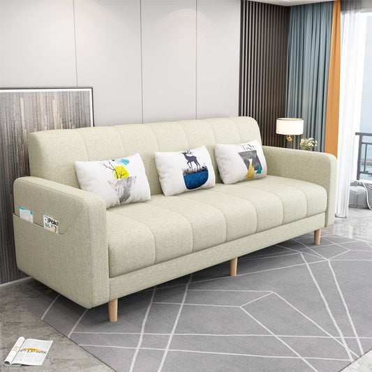 Modern Square Arm 23.62" W Convertible Sleeper Sofa with Cotton Blend for Living Room