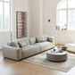 37" Wide Contemporary Sofa Leather Square Arm Standard Seating