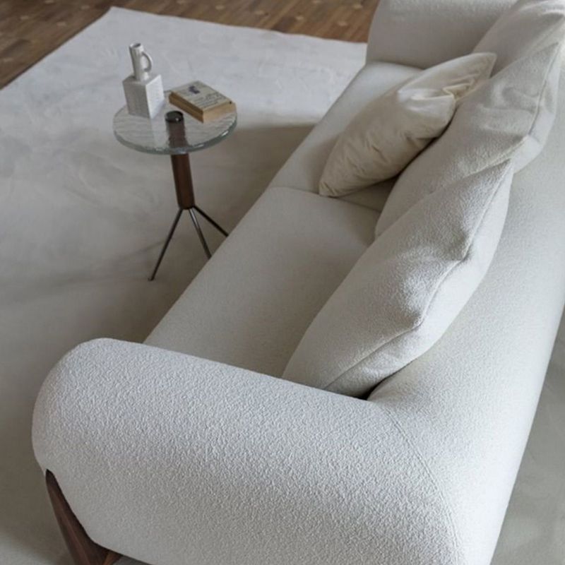 Modern Tuxedo Arm Standard Sofa Fabric Tight Back Sofa with Pillow