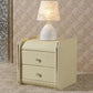 Faux Wood Accent Table Nightstand Contemporary Night Table with Drawers