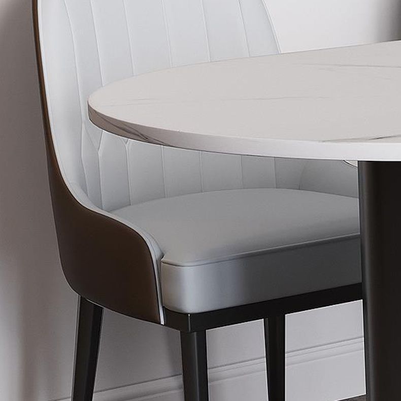 Stone Top Dining Table Modern Dining Table with 3 Legs in Black Clearhalo 'Dining Tables & Seating' 'Dining Tables' 'dining_table' 'furn' 'furn_dining_table' 'Furniture' 'Kitchen & Dining Furniture' 1200x1200_d5935bf5-e0ef-4a15-b754-b4814bbe7bad