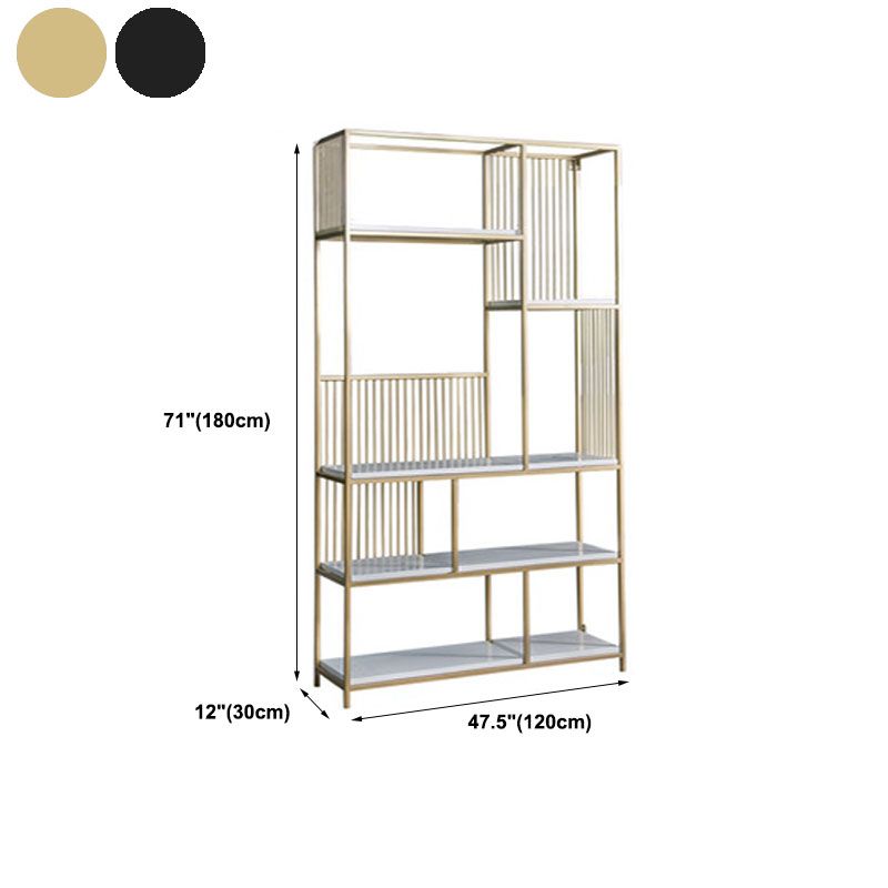 Contemporary Metal Vertical Book Shelf Open Shelf Bookcase For Office