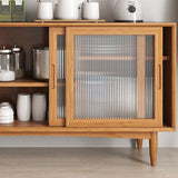 Estilo moderno Almacenamiento marrón Credenza Buffet Buffet de madera sólida con 4-Drawer