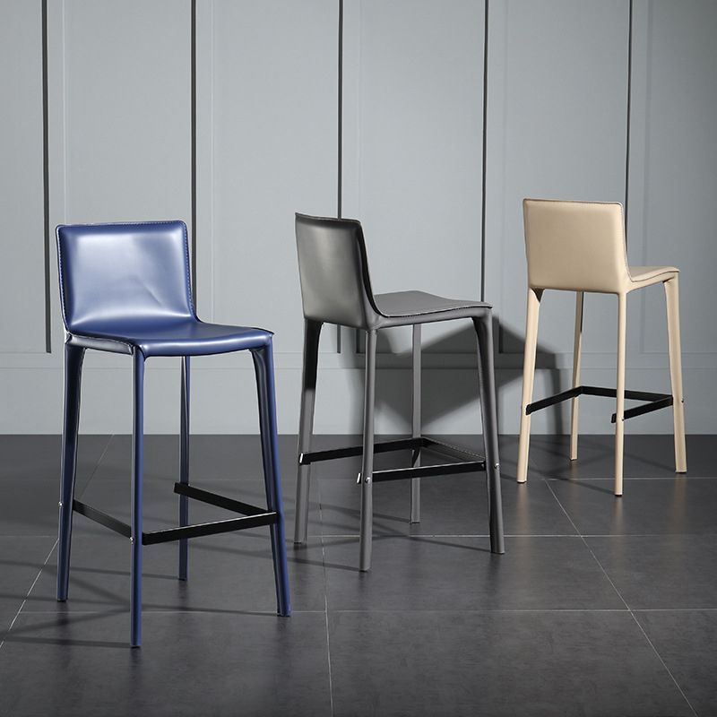 Coffee Shop Leather Bar Stool Rectangular Footrest Low Back Counter Height Stool, 1 Piece Clearhalo 'Bar Furniture' 'Bar Stools' 'bar_stools' 'furn' 'furn_bar_stools' 'furniture_bar_stools' 'Kitchen & Dining Furniture' 'kitchen&dining_furn' 'kitchen' 'kitchen_furn' Furniture' 1200x1200_d59491d3-e89a-4a60-acf7-76c2854cd0d9