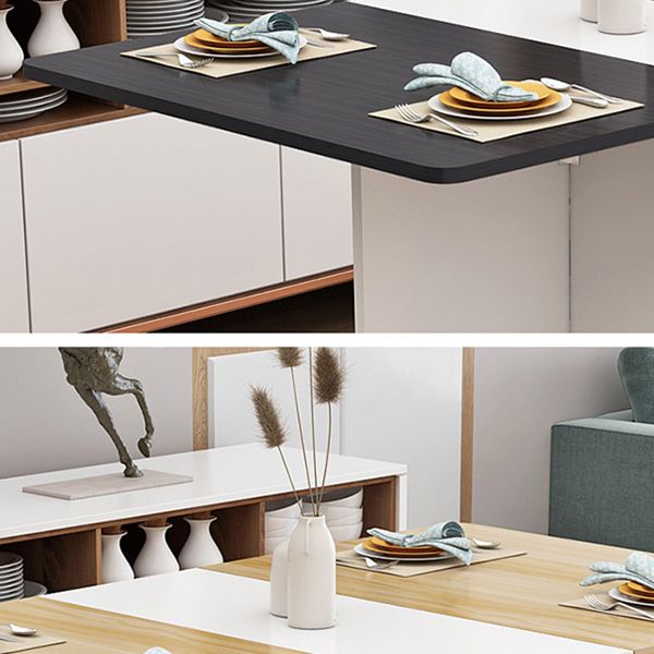 Wood Mid-Century Rectangle Table Wooden Top Table with Drop Leaf Clearhalo ' dining_table' 'Dining Tables & Seating' 'Dining Tables' 'furn' 'furn_dining_table' 'Furniture' 'furniture_dining_table' 'Kitchen & Dining Furniture' 'kitchen&dining_furn' 'kitchen' 'kitchen_dining_table' 1200x1200_d594c5d8-c58c-40df-8570-9ccfcb926793