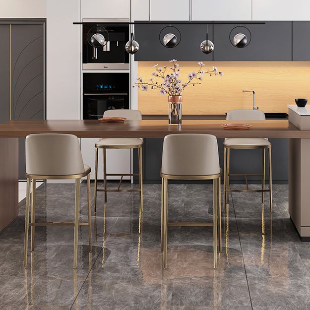 Glam Backrest Armless Counter Stool Iron Bar Stool with Cushion for Cafe Clearhalo 'Bar Furniture' 'Bar Stools' 'bar_stools' 'furn' 'furn_bar_stools' 'Furniture' 'Kitchen & Dining Furniture' 1200x1200_d594d506-da3a-4d52-99f4-8ec743c05cd0