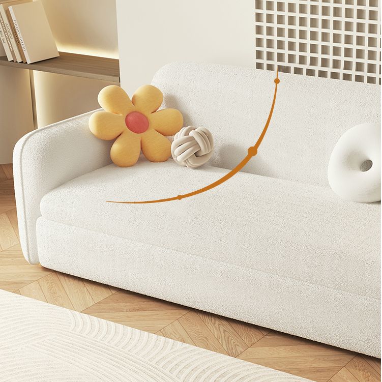 Sleepinavian Sleeper divano tessuto bianco con cuscino di stoccaggio posteriore braccia quadrata