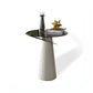 Contemporary Stone Top End Table Stainless Steel Pedestal Sofa Side Table