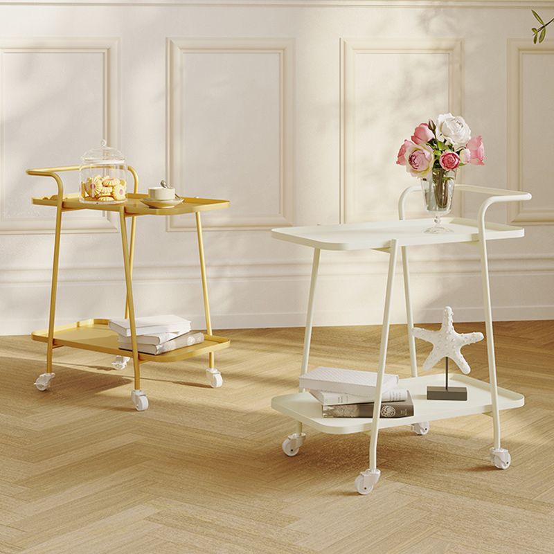 22"H Contemporary Corner Table Metal Double Tier Accent Side Table Clearhalo 'Coffee & Accent Tables' 'End & Side Tables' 'end_side_tables' 'furn' 'furn_end_side_tables' 'Furniture' 'Living Room Furniture' 1200x1200_d597a2d6-d26b-47c5-9e57-2dcc59a3d53a